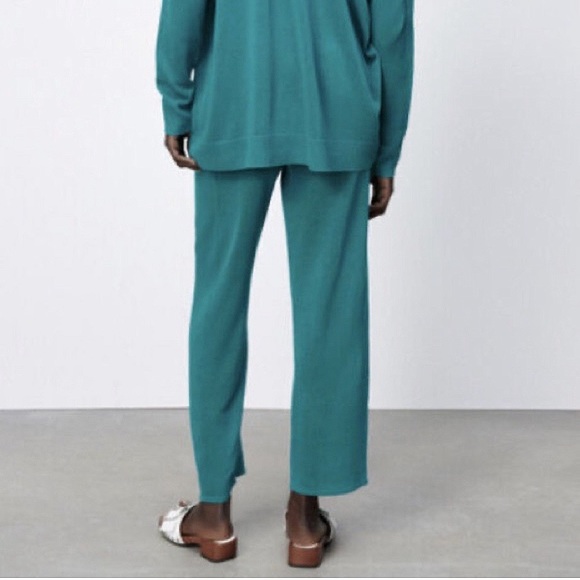 🦋 ZARA BOHO TEAL BLUE HIGH WAIST SHEER BEACH PANTS! - Picture 2 of 10